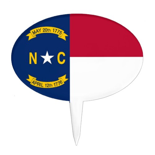 Cake Topper with Flag of North Carolina USA