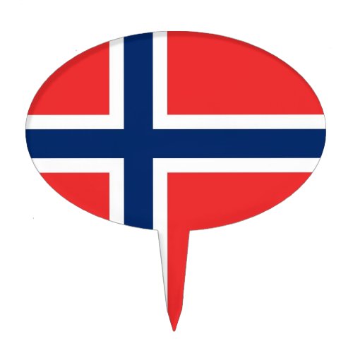 Cake Topper with Flag of Norway
