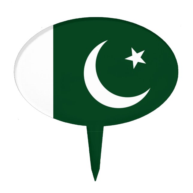 Cake Topper with Flag of Pakistan (Front)