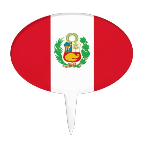 Cake Topper with Flag of Peru