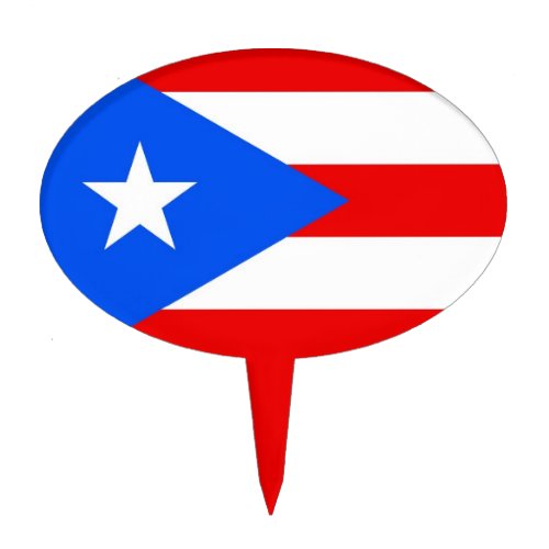 Cake Topper with Flag of Puerto Rico USA