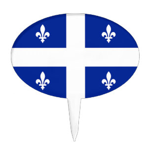 Cake Topper with Flag of Quebec, Canada