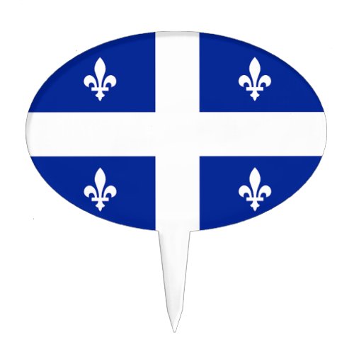 Cake Topper with Flag of Quebec Canada