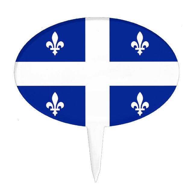 Cake Topper with Flag of Quebec, Canada (Front)