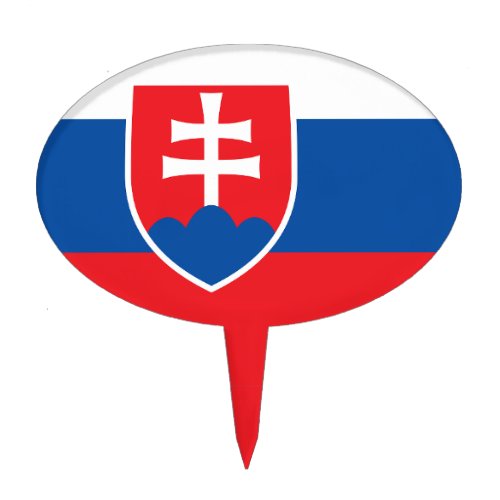 Cake Topper with Flag of Slovakia
