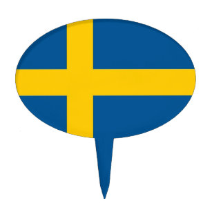 Cake Topper with Flag of Sweden