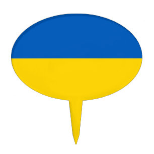 Cake Topper with Flag of Ukraine
