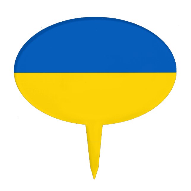 Cake Topper with Flag of Ukraine (Front)