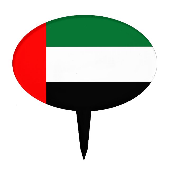Cake Topper with Flag of United Arab Emirates (Front)