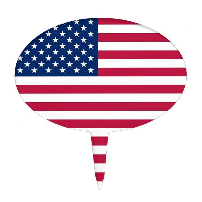 Cake Topper with Flag of USA (Front)
