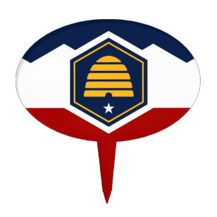 Cake Topper with Flag of Utah, USA