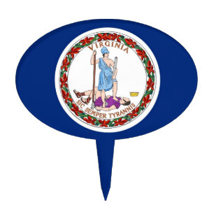 Cake Topper with Flag of Virginia, USA