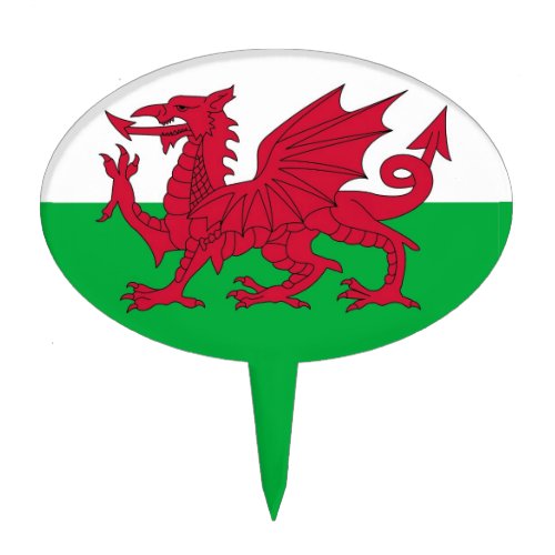 Cake Topper with Flag of Wales