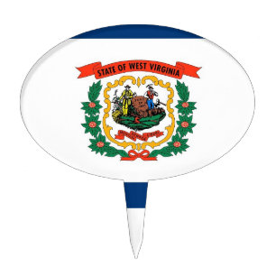 Cake Topper with Flag of West Virginia, USA