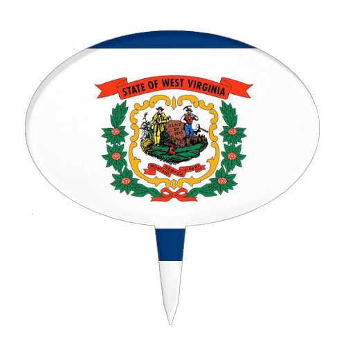 Cake Topper with Flag of West Virginia USA