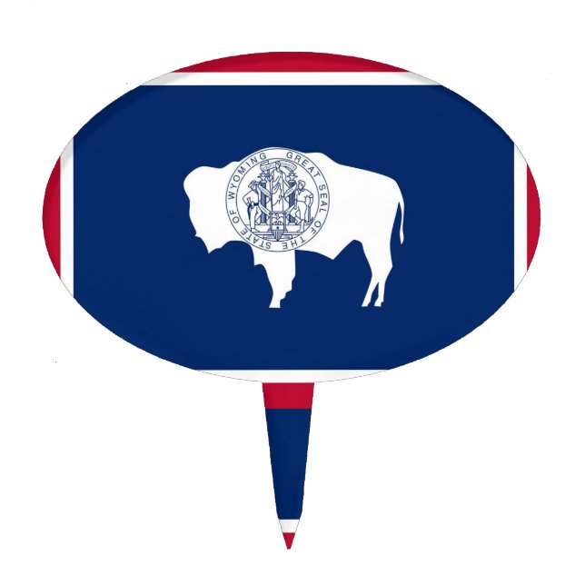 Cake Topper with Flag of Wyoming, USA (Front)
