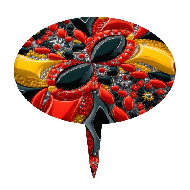 Cake Topper with Germany Colors Design (Front)