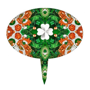 Cake Topper with Irish Colors Design
