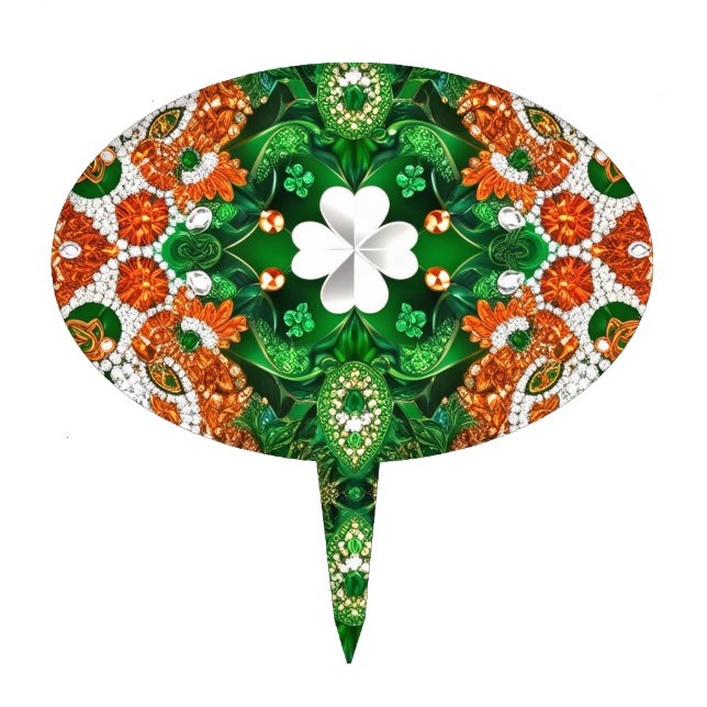 Cake Topper with Irish Colors Design (Front)