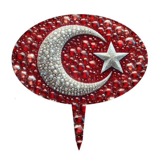 Cake Topper with Turkish Colors Design (Front)