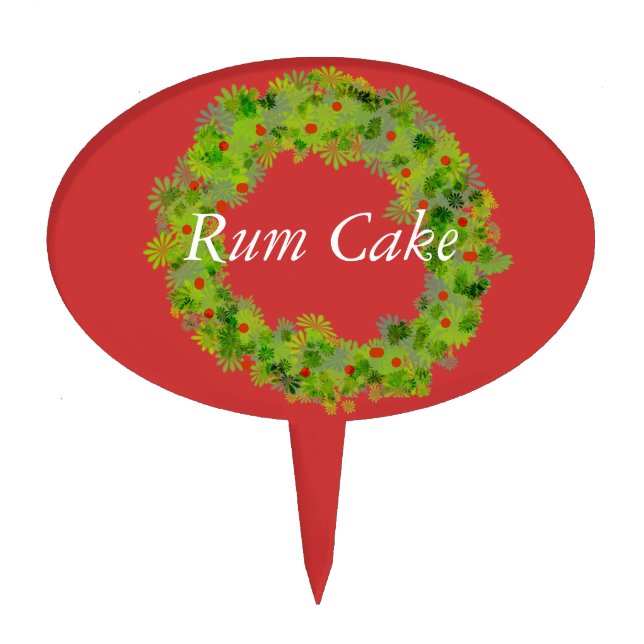 Cake Topper - Wreath with Text (Front)