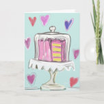Cake Under Glass Card at Zazzle