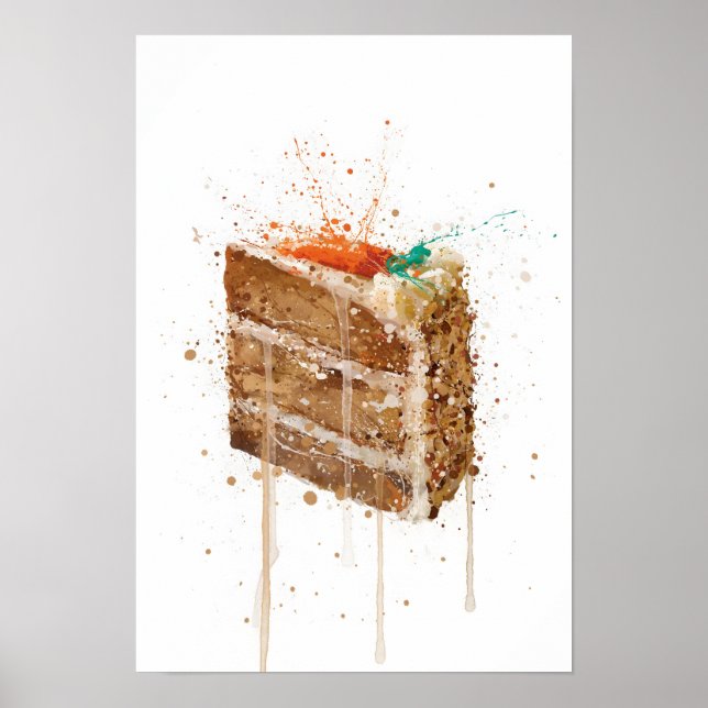 Cake Wall Art Print 'Carrot Cake'  (Front)