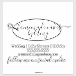 Cake Whisk Circular Logo Bakery Business Car Sticker