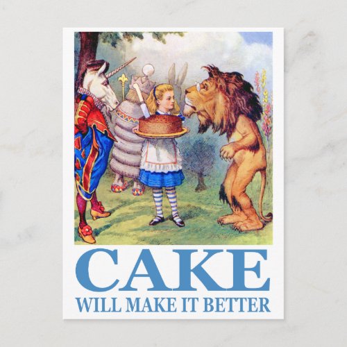 CAKE WILL MAKE IT BETTER POSTCARD