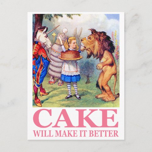 CAKE WILL MAKE IT BETTER POSTCARD
