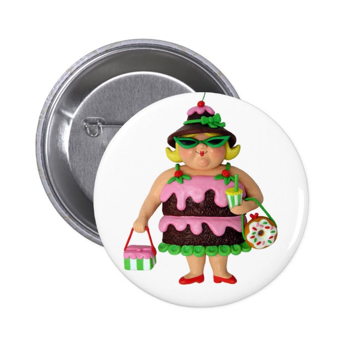 Cake Woman Button