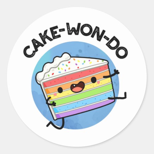 Cake_won_do Funny Taekwondo Cake Pun  Classic Round Sticker