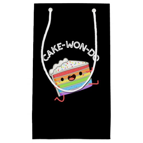 Cake_won_do Funny Taekwondo Cake Pun Dark BG Small Gift Bag