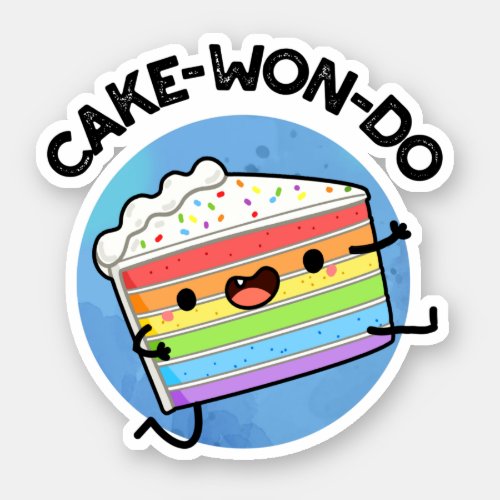 Cake_won_do Funny Taekwondo Cake Pun  Sticker