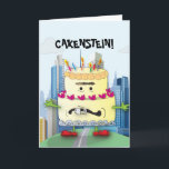 Cakenstein! Birthday Card<br><div class="desc">Thank you for your interest in the Flippity Trippity Zazzle Store. Please feel free to contact me should you have any questions, if would like changes to the design colors, or if you require a coordinating piece that you do not see posted in my shop. E-mail me at sadlittleboydesigns@gmail.com with...</div>