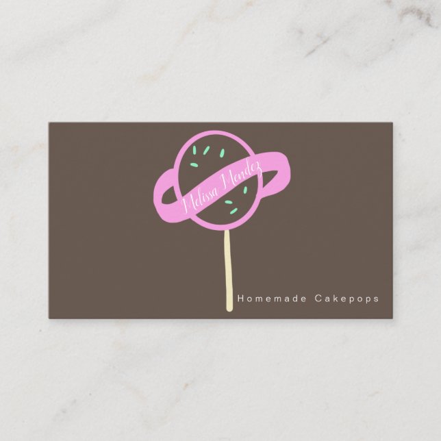 Cakepop Logo Banner Cake Decorator Swirls Business Card (Front)