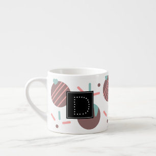 Cakepop Sprinkles Heart Confetti Pattern Monogram Espresso Cup