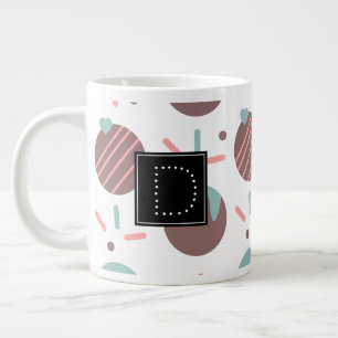 Cakepop Sprinkles Heart Confetti Pattern Monogram Giant Coffee Mug