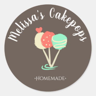 Cakepop with Sprinkles Logo Homemade Bakery Swirls Classic Round Sticker