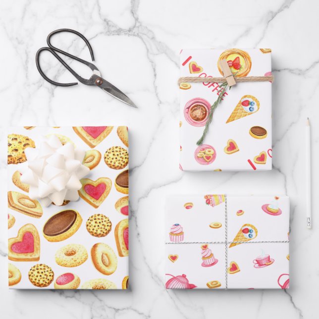 CAKES And Goodies Wrapping Paper Sheets (Front)