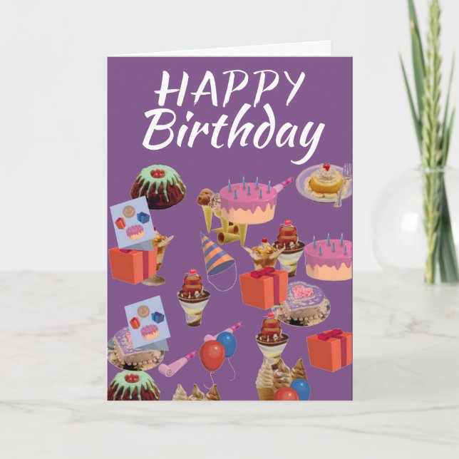 Cakes and icecream birthday card (Front)