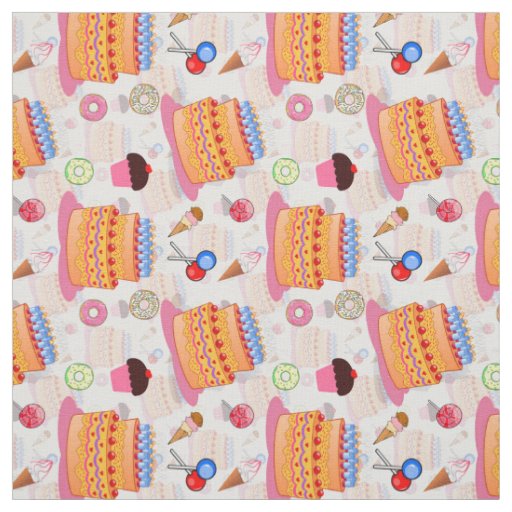 Cakes And Pastries White Fabric