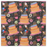 Cakes And Pastry Black Fabric