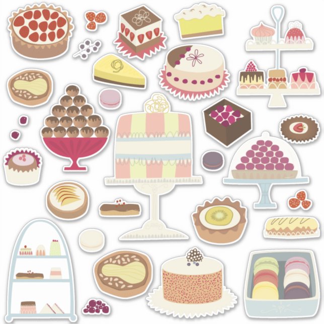 Cakes and Patisserie Bakes Delicious Treat Sticker (Front)