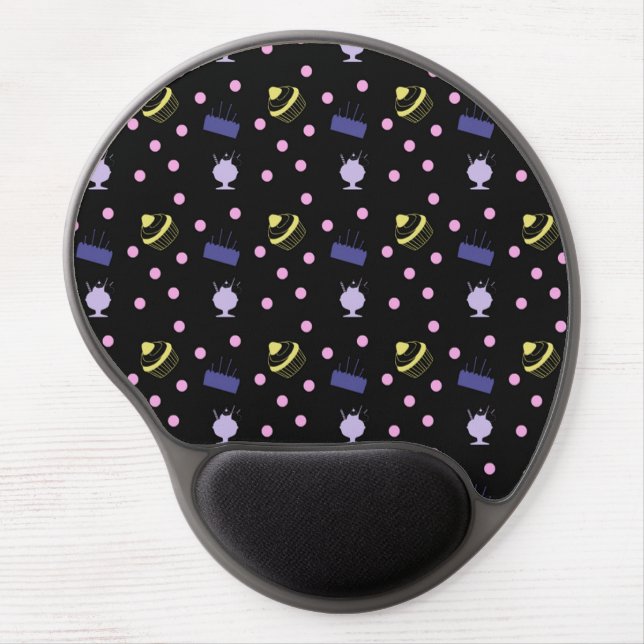 cakes and sundaes black gel mouse pad (Front)