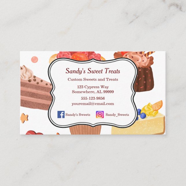 Cakes and Treats Business Card (Front)