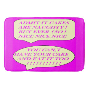Cakes are nice made for food lovers color pink     bath mat