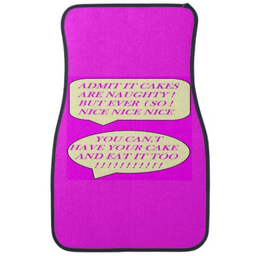 Cakes are nice made for food lovers color pink     car floor mat