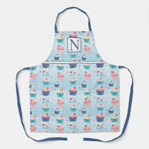Cakes, Candles and Strawberries Customized Initial Apron