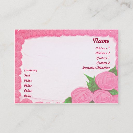 Customizable Cakes - Chubby Business Card Template